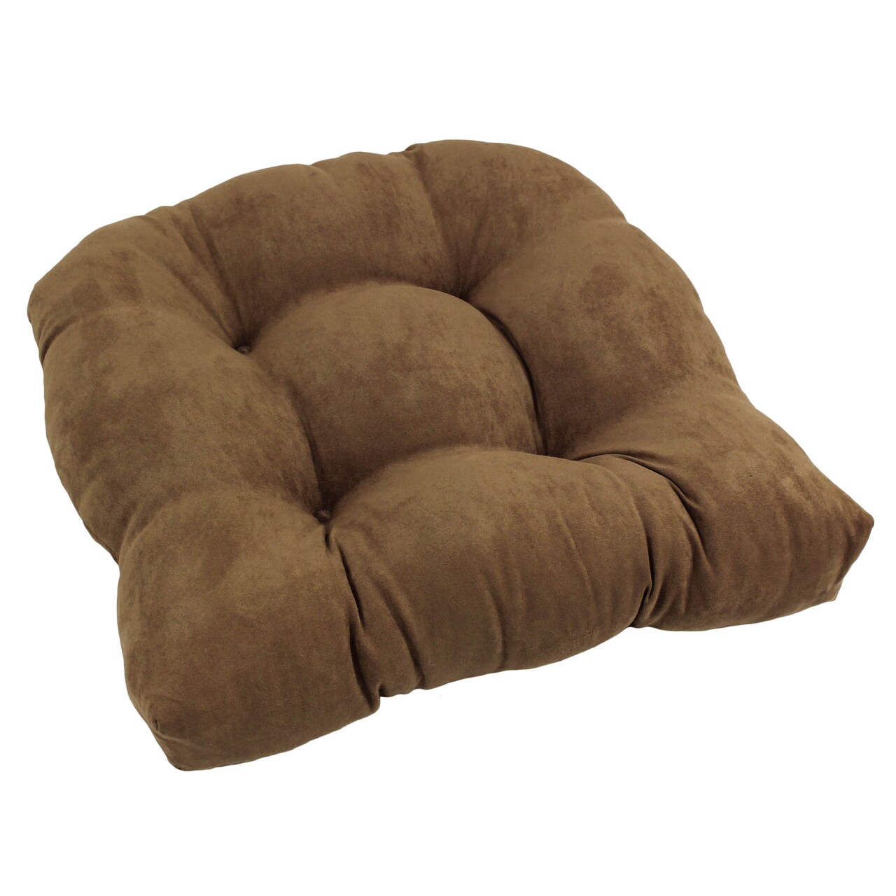 19-inch U-Shaped Micro Suede Tufted Dining Chair Cushion - Saddle Brown